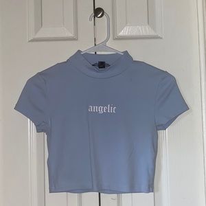 baby blue crop top